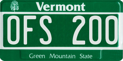 VT license plate OFS200