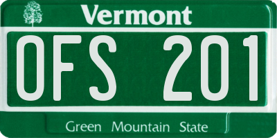 VT license plate OFS201