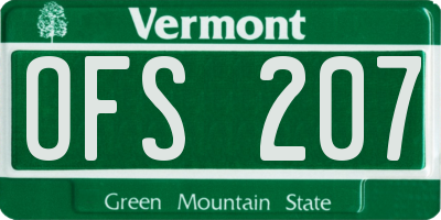 VT license plate OFS207