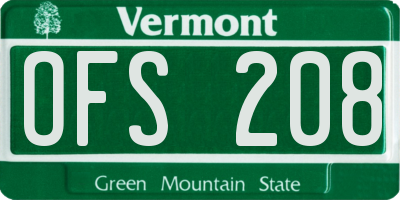 VT license plate OFS208