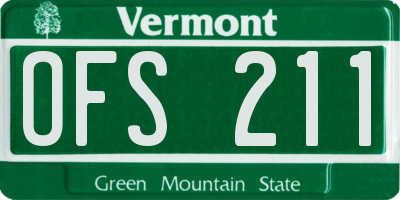 VT license plate OFS211