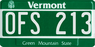 VT license plate OFS213