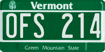 VT license plate OFS214