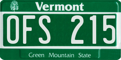 VT license plate OFS215