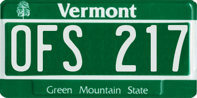 VT license plate OFS217
