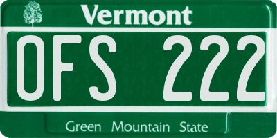 VT license plate OFS222