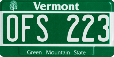 VT license plate OFS223