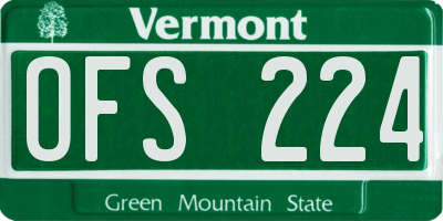 VT license plate OFS224