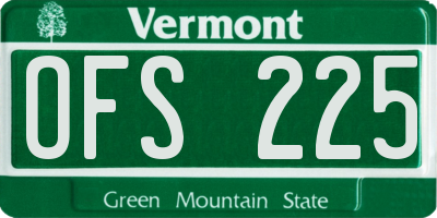 VT license plate OFS225