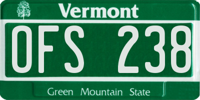 VT license plate OFS238