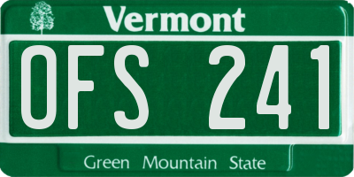 VT license plate OFS241