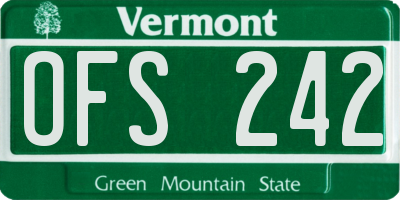VT license plate OFS242
