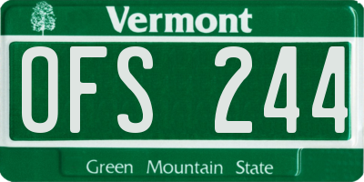 VT license plate OFS244