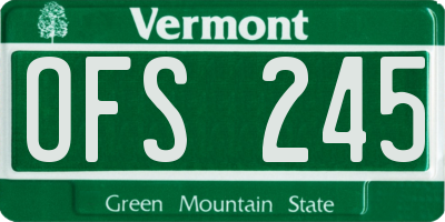VT license plate OFS245