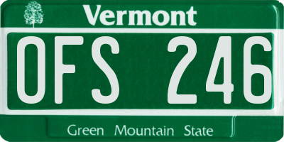VT license plate OFS246