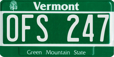 VT license plate OFS247
