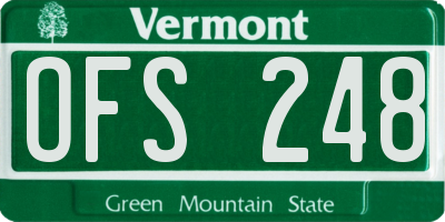 VT license plate OFS248