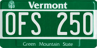 VT license plate OFS250