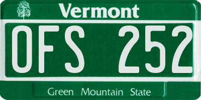 VT license plate OFS252