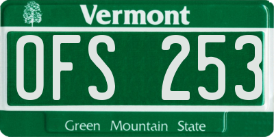 VT license plate OFS253