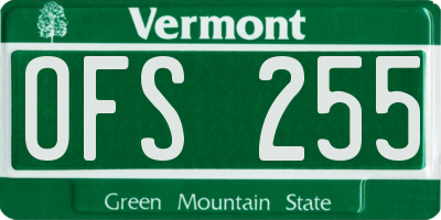 VT license plate OFS255