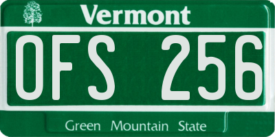 VT license plate OFS256