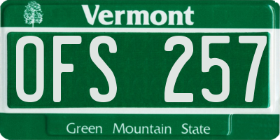 VT license plate OFS257