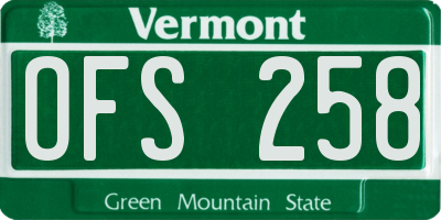 VT license plate OFS258