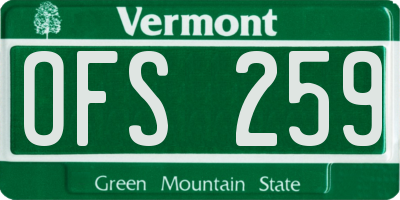 VT license plate OFS259