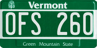 VT license plate OFS260