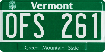 VT license plate OFS261