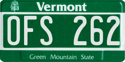 VT license plate OFS262
