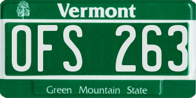 VT license plate OFS263