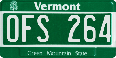 VT license plate OFS264