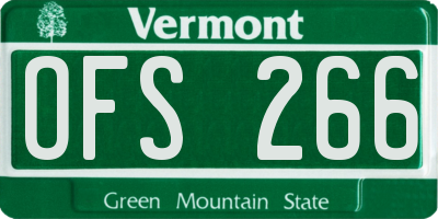 VT license plate OFS266