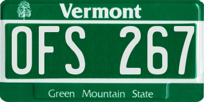 VT license plate OFS267