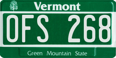 VT license plate OFS268