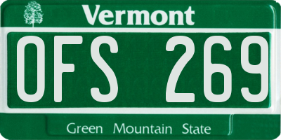 VT license plate OFS269
