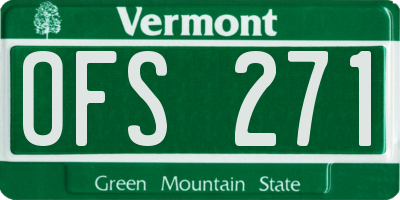 VT license plate OFS271