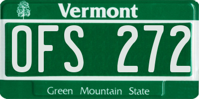 VT license plate OFS272