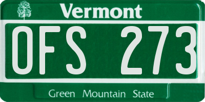 VT license plate OFS273