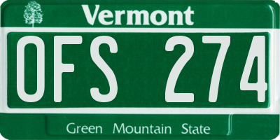 VT license plate OFS274