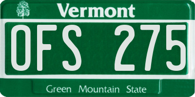 VT license plate OFS275