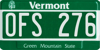 VT license plate OFS276