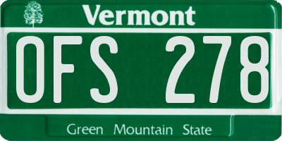 VT license plate OFS278