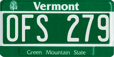 VT license plate OFS279