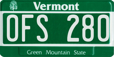 VT license plate OFS280
