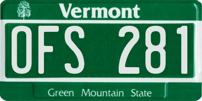 VT license plate OFS281