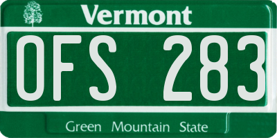 VT license plate OFS283