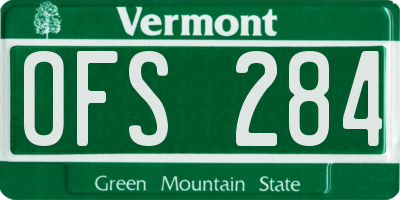 VT license plate OFS284